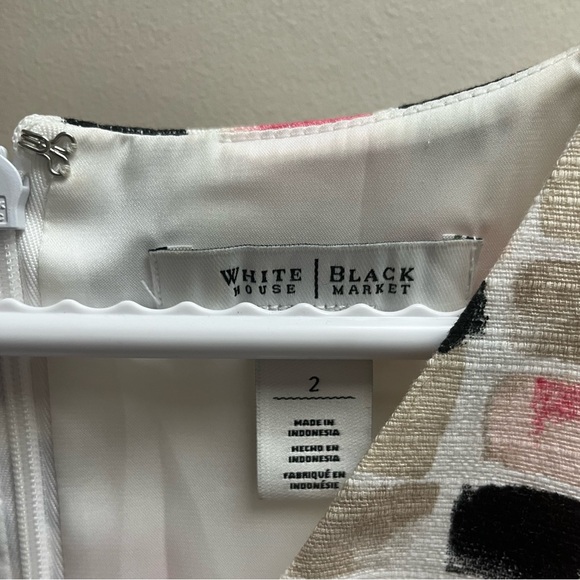 Multicolour midi dress. Pink, cream and black. - Picture 3 of 3